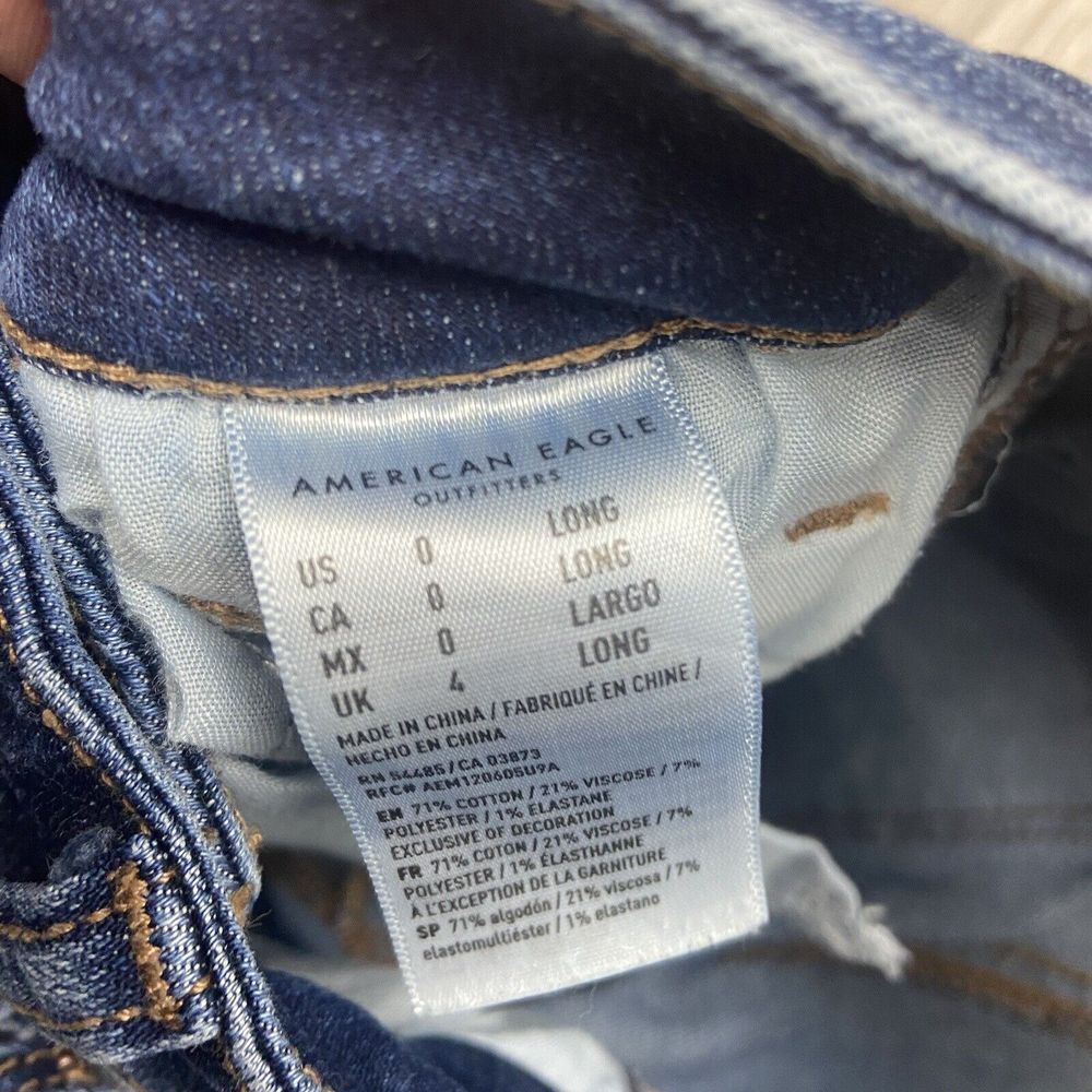 American Eagle Next‎ Level Stretch High Waisted Skinny Dark Blue 0 Long - Picture 11 of 12